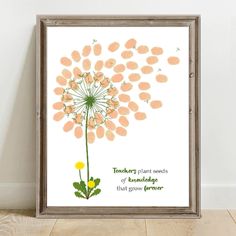 a dandelion flower with the words, tenders plants of handmade that grow forever