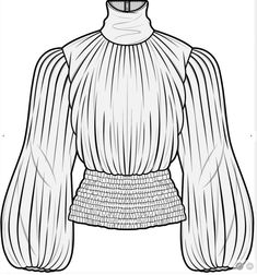 a drawing of a top with long sleeves