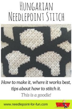 a black and white pattern with the words hungarian needlepoint stitch