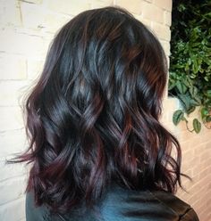 Dark Hair With A Hint Of Red, Black Hair With Red Pieces, Red Brown Balayage On Black Hair, Dark Brown Hair With Dark Red Highlights, Milk Honey Hair, Black Hair Ombre, Red Hair With Blonde Highlights, Red Blonde Hair, Brown Ombre Hair