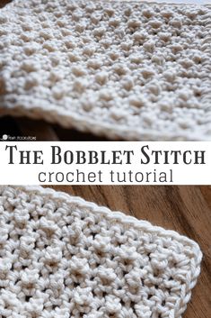 the bobble stitch crochet pattern is shown with text overlay