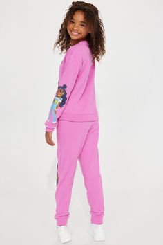 Available In Fuchsia. Jogger Set Lay Lay License Fleece Long Sleeve Embroidery Verbiage Disclaimer: Due To The Printing Process A Difference In Saturation May Occur. Each Garment Is Unique. 60% Cotton 40% Polyester Imported | Mini Lay Lay Lightning Girl Fleece Jogger Pant Set in Fuchsia size 4/5 by Fashion Nova Lay Lay, Sleeve Embroidery, Girls Fleece, Fleece Joggers, Jogger Set, Pant Set, Jogger Pants, Printing Process, Fashion Nova