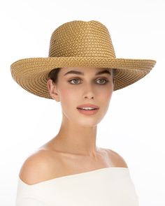 A fedora with a generous up-turned brim is a standout among women’s sun hats for sale online. Made on our designed patented Squishee® straw, this hat can be packed upside down in your suitcase for travel. The classic shape offers advanced sun protection and durability. A wired brim can be worn up or down to suit your mood and your face. Antique brass eyelets punctuate the sides of the crown, providing air flow, so your head stays cool even on the hottest of days. Blocks 95% of UVA/UVB rays Packa Boater Hat Women, Summer Headwear, Packable Hat, Womens Fedora, Straw Fedora Hat, Fedora Hat Women, Social Status, Boater Hat, Straw Fedora