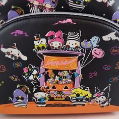 Step Up Your Fashion Game With This Brand New Loungefly Mini Backpack. Perfect For Any Hello Kitty Fan, This Backpack Features A Fun And Festive Halloween Costume Design. The Exterior Is Made Of Durable Polyurethane And Features Multicolor Accents That Make It Stand Out. It's Part Of The Loungefly Product Line, Ensuring High Quality And Attention To Detail. The Backpack Is Unisex And Perfect For Adults, With Enough Space To Carry Your Daily Essentials. Don't Miss Out On This Unique Addition To Y