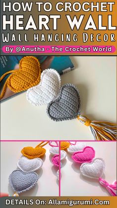 how to crochet heart wall hanging decor by ananta the crochet world