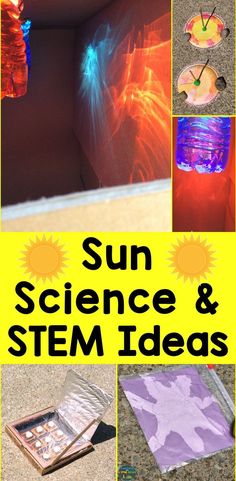 Stem Sun Activity, Camping Theme Science Activities, End Of Year Science Experiments, Summer School Stem Activities, Steam Summer Activities, Sun Science Project, Sun Stem Activities For Kids, Sun Stem Activities, The Sun Activities For Kids