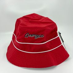 New '47 Bucket Hat University Of Georgia Bulldogs Men's One Size New With Tags In Excellent Condition Enjoy Lightning Fast Shipping Message Response Times I Ship Items Every Day, You Can Expect Your Order To Be Sent Out Within 1 Business Day And Tracking Provided Browse Our Store To See Other Hats And More! Red Collegiate Hat For Streetwear, Red Letter Print Hats For Outdoor, Red Casual Hats For Sports Events, Red Collegiate Cap, Red Sporty Hats For Fan Gear, Casual Red Hats For Fan Gear, Red Casual Snapback Hat For Game Day, Retro Red Hats For Streetwear, Retro Red Hat For Streetwear