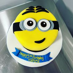 Kids birthday cake decorated to look like a minion character Cake Pop Bouquet, Cake Designs For Kids, Character Cupcakes, Kids Cartoons, Preston Lancashire, 21st Cake, Cupcake Gift, Banana Yellow, Vegan Cakes