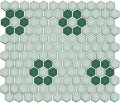 green and white hexagonal tiles