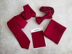 "Our apple red ties and pocket squares are perfect match with David's Bridal \"APPLE RED\" bridesmaid dresses. ✅Choose your option from: -Hand-sewn semi skinny Adult Neck Tie  -Pre-tied Bow tie available from Newborn up-to Adult size with adjustable strap. (Bow tie stitched into place) -Pocket square. ✂️Material:  -Polyester  -Wool interlining for necktie  📏Measurements:  The necktie is appx. 56\" or 142 cm in length or longer if requested.  The widest part measures 2 3/4\" or 7 cm Pocket squar Elegant Red Suit And Tie Accessories For Groom, Classic Red Suit And Tie Accessories For Groom, Classic Red Suit And Tie Accessories For Wedding, Red Standard Tie For Wedding Suit, Red Wedding Tie And Suit Accessories, Classic Red Bow Tie For Wedding, Red Standard Tie For Wedding, Red Tie With Pocket Square For Black Tie Event, Red Wedding Suit And Tie Accessories With Pocket Square