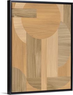 a wood paneled wall with an abstract design on the front and back panels in various colors