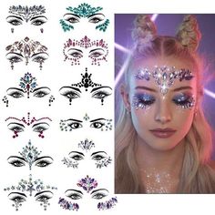 Festival Face Jewels, Face Decoration, Resin Face, Makeup Stickers, Festival Face, Crystal Stickers, Rhinestone Sticker, Easter Fashion