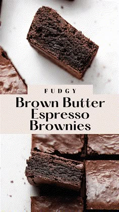 fudgy brown butter espresso brownies with text overlay