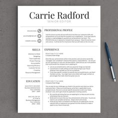 a professional resume template with no work experience on the front and back cover, it is ready