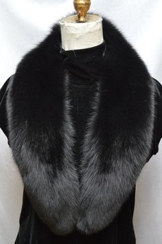 "Real Black Fox Collar With Satin Lining Made Detachable With 7 Tie Tacks To Hold Collar To The Coat. It Measures App. 4\" Wide At The Widest Part Of The Collar (6\" Including Fur) And App. 42\" At The Neckline. The Collar Is Made From 1st Quality Finnish Fox That Is Silky And Soft. New And Made In The USA. Also Available In Black, Brown, Snow White, Snow Top (Blush With White Tips ) Silver Fox, Blue Frost (Silvery Grey), Golden Island, Crystal (Brown With Silver Tips) And Natural ( Creamy White Fever Ray, Fox Collar, Men Coats, Grey Fur, Fur Jackets, Black Fox, Mens Fur, Fur Collar Coat, Fabulous Furs