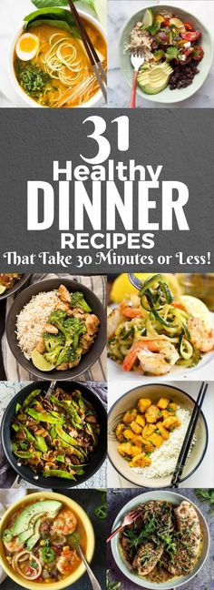 a collage of different dishes with the words, cheap healthy recipes for dinner for everyday dinner table