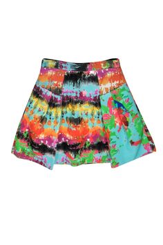 Current Boutique-Milly - Bright Splatter Patterned Skirt Sz 2 Patterned Skirt, Printed Skirt, Skirt Pattern, Boho Shorts, Button Downs, Harajuku, Size 2, Mesh, Womens Shorts