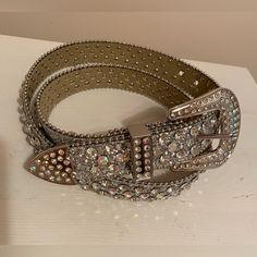 Jeans, Skirt Or Dress Takes On A Whole New Look With This Western Style Belt, Adorned With Rock Crystal Stones For That Sparkle. Buckle, Retainer And Tip With Rhinestones. Single-Prong Clasp Imported Materials And Care Polyester Spot Cleaning Only Size: L Jeans Skirt, Rhinestone Belt, Cowboy Cowgirl, Crystal Stones, Cowboy And Cowgirl, Rock Crystal, Western Cowboy, Western Style, Christmas List