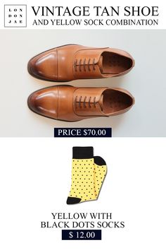 Want to check out these products? CLICK the image to visit the site! •Vintage Tan Shoe Price - $ 70.00 • Sock Variants - $12.00 #Groomsmenoutfit #GroomsmenShoes #LeatherShoe #VintageTanShoe #ShoeCombination #ClassyShoe #Vintage #Classy #wedding #groomsmenattire #groomsmenoutfit #weddingssocks #groomsmensocks #groomsmenset Vintage Classy Wedding, Tan Shoe, Groomsmen Shoes, Groomsmen Socks, Gift For Groomsmen, Yellow Socks, Classy Shoes, Tan Shoes, Groomsmen Attire