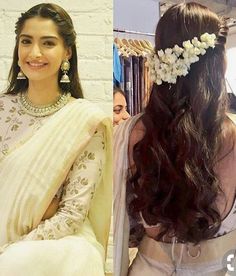 Braid Curls, Saree Hairstyles, Engagement Hairstyles, Wedding Hairstyles Bride, Indian Wedding Hairstyles, Indian Bridal Hairstyles, Hairstyles Wedding