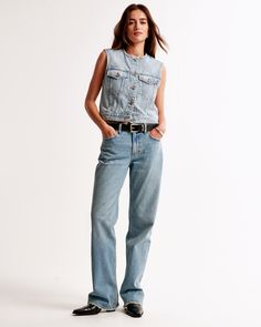 Embrace the nostalgia of the 90s with Abercrombie & Fitch's Women's Low Rise Baggy Jeans in Medium Tinted. Perfect for those who love a retro vibe, these jeans are a must-have for your casual wardrobe.

- Size: 30 SHORT
- Color: Medium Tinted
- Material: Pocket Bag - Polyester, Cotton Blend
- Gender: Female
- Fit: Low rise, 8.5” rise; relaxed at waist and hips; baggy, full-length leg
- Fabric: Vintage stretch for comfort and an authentic look

These jeans offer a versatile baggy fit that can be Abercrombie Baggy Jeans, Abercrombie Low Rise Jeans, Medium Wash Relaxed Fit Flare Jeans In Recycled Denim, Relaxed Fit Medium Wash Flare Jeans In Recycled Denim, Relaxed Fit Medium Wash Recycled Denim Flare Jeans, Relaxed Fit Flare Jeans In Medium Wash Recycled Denim, Casual Cutoff Flare Jeans In Rigid Denim, Relaxed Fit Cutoff Denim Jeans, Casual Rigid Denim Cutoff Flare Jeans