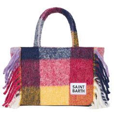 Colette blanket handbagFringes on the sidesDetachable shoulder strapLogo label embroidered on the frontMulticolor check all-over printSoft and woolly fabricSizes: 30cm X 22cm X 12cm Multicolor Rectangular Bags For Winter, Multicolor Rectangular Winter Bag, Winter Multicolor Rectangular Bags, Rectangular Wool Bag For Fall, Wool Rectangular Bag For Fall, Micro Print, Micro Bags, Winter Bags, Versace Shop