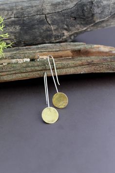 Mixed Metal Earrings Gold circle drop earrings Minimalist | Etsy Minimalist Hammered Sterling Silver Linear Earrings, Minimalist Hammered Dangle Linear Earrings, Minimalist Hammered Dangle Earrings, Minimalist Hammered Round Disc Earrings, Minimalist Hammered Long Drop Earrings, Minimalist Round Earrings With French Hook, Minimalist Round Disc Earrings With Ear Wire, Minimalist Hammered Circle Earrings, Minimalist Earrings Silver