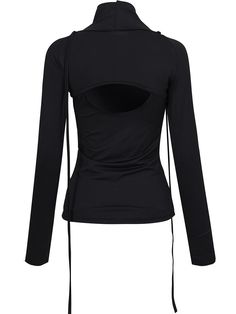 This is a trendy and feminine top by FLARE UP that is made out of high quality and sturdy material. With distinctive mood of the design and comfortable wear, you can style it for your casual daily outfit.- Strap detail for various styling- Finger hole and cut out detail on the bodice- Trendy and feminine mood Casual High Stretch Tops For Workwear, Trendy Stretch Long Sleeve Top For Work, Stretch High Neck Top For Night Out, High Neck Stretch Tops For Night Out, Versatile High Neck Tops For Layering, Casual Elastane Blouse For Fall, Chic High Neck Tops With High Stretch, Chic Stretch Long Sleeve Top, Casual Turtleneck Top In Elastane