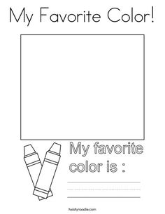 a coloring page with the words my favorite color