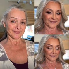 Older Woman Makeup Wedding, Makeup For Grandmother, Soft Glam Older Women, Mother Of The Groom Makeup Looks Green Eyes, Jane Fonda Makeup, Mother Of The Bride Makeup Over 50, Mother Of The Bride Make Up Over 50, Elderly Makeup, Makeup For 50 Year Old