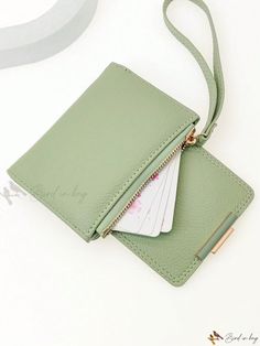 Bird in Bag - Premium Stylish Short Zipper Coin Purse: A Versatile and Elegant Handheld Wallet Green Bifold Coin Purse With Zipper Closure, Green Wallet With Zipper Closure For Everyday Use, Green Coin Purse With Zipper, Green Zipper Wallet Pouch, Versatile Wallet With Zipper Closure In Pouch Shape, Versatile Pouch Wallet With Zipper Closure, Versatile Wallet With Zipper Closure, Green Rectangular Coin Purse With Zipper Closure, Green Wallet With Zipper Pocket For Daily Use