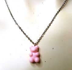 NEW PINK BEAR PENDANT NECKLACE SILVER CHAIN HANDMADE JEWELRY SALE Artisan Jewelry Necklaces, Pink Bear, Pendant Necklace Silver, Bear Pendant, Jewelry Sale, Handcrafted Artisan Jewelry, For Sale Sign, Silver Chain Necklace, Necklace Silver