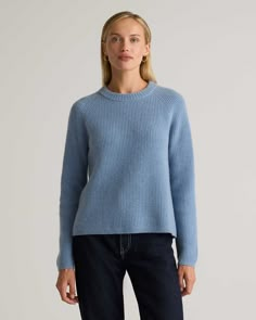 Mongolian Cashmere Fisherman Crewneck Sweater Fisherman Knit Sweater, Closet Refresh, Fall Winter Fashion Trends, Classic Closet, Winter Capsule, Womens Cashmere, Fall 24, Faded Denim, Vancouver Island