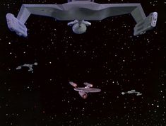 the star wars are flying through the space together in this scene from disney's star wars ii