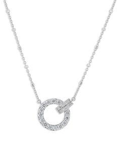 Bloomingdale's Diamond Circle Pendant Necklace in 14K White Gold, 0.75 ct. t.w. - 100% Exclusive Dazzling Platinum Diamond Necklace With Pave Setting, Platinum Diamond Necklace Fine Jewelry, Platinum Necklace With Pave Setting For Formal Occasions, Timeless 14k White Gold Jewelry With Pave Setting, Timeless Round Jewelry With Pave Setting, Timeless Platinum Jewelry With Pave Setting, White Gold Cubic Zirconia Diamond Necklace With Pavé Setting, White Gold Cubic Zirconia Diamond Necklace With Pave Setting, Luxury Round White Gold Diamond Necklace