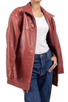 PRICES MAY VARY. ✔Premium Quality Leather: Jild Motorcycle Jacket Outfits for women, the perfect blend of timeless style and modern comfort. Crafted from 100% genuine leather, this jacket offers a luxurious feel and durability that will last for years to come. Made from high grade supple lambskin leather, that exudes sophistication and ensures longevity. ✔Oversized Fit: This Womens Leather Jacket is designed to offer a relaxed and comfortable fit, ideal for layering over your favorite outfits. M Spring Leather Jacket, Motorcycle Jacket Outfit, Oversized Leather Jacket, Leather Blazer Women, Motorcycle Jacket Women, Womens Moto Jacket, Leather Jacket Women, Leather Coat Womens, Baggy Style