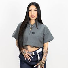 Introducing our New FB County Checker Zip Crop Top. The first ever Checker Zip Crop Top to ever exist! Made with our signature cotton/poly blend. This oversized crop top provides comfort AND style. Oversized Cropped Shirt 2 Chest Pockets With Aligned Pattern 1/2 zip shirt with YKK Zip Closure Manufactured by FB County Boxy Fit Cropped Shirt For Streetwear, Boxy Fit Cropped Crop Top For Streetwear, Urban Cotton Cropped Tops, Urban Style Cropped Cotton Tops, Urban Cropped Tops For Streetwear, Oversized Casual Crop Top For Streetwear, Casual Cotton Cropped Shirt For Streetwear, Oversized Cropped Crop Top For Streetwear, Urban Cotton Crop Top For Streetwear