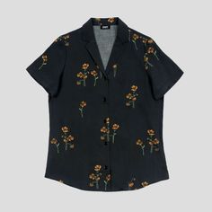 St. Peter - Floral Print Shirt | Straight To Hell Apparel Poppies Artwork, Modal Fabric, Vegan Leather Jacket, St Peter, Top Shirt Women, Floral Print Shirt, Sweaters And Leggings, Draped Fabric, Collared Shirt