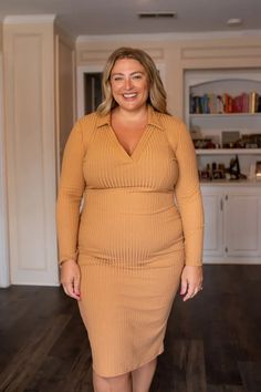 amazon plus size fall dress mini length with a collar and v neck worn by size 16 fashion blogger Plus Size Fall Dresses, Fall Outfit 2023, Size 16 Fashion, Outfit 2023, Plus Size Fall Outfit