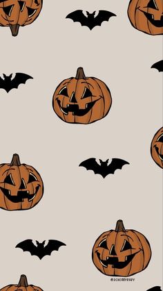 an image of halloween pumpkins with bats