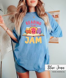 Reading Is My Jam Tshirt, Funny Book Shirt, Shirts With Sayings, Gift For Book Lover, Book Reader Shirt, Reading Tshirt, Bookworm Shirt How can I order? 1️) Please review all the information provided before placing an order 2️) Select the shirt type and size. 3️) Select the color of the shirt using the following options. 4️) Need more Items? Add the current item in the cart. And If you like to add more items to your order please press the back button and repeat steps 1-4 again. 5️) Once all your Reading T Shirts, Reading Tshirt, Bookworm Shirt, Book Shirt, Teaching Outfits, Gift For Book Lover, Reading Shirts, Teacher Outfit, My Jam