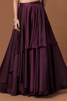 Shop for Mehak Murpana Maroon Milano Satin One Shoulder Blouse And Lehenga Set for Women Online at Aza Fashions Elegant Festive Dress With Ruffled Skirt, Elegant Tiered Skirt Sharara For Party, Elegant Party Sharara With Tiered Skirt, Elegant Tiered Sharara For Party, Elegant Festive Ruffle Skirt, Festive Elegant Ruffled Skirt, Elegant Formal Lehenga With Ruffles, Elegant Tiered Lehenga With Ruffles, Elegant Tiered Lehenga