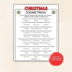 a christmas cookie trivia is shown with a red circle around it and the words