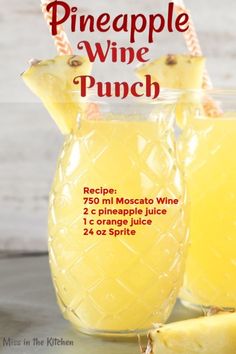 Wine Punch Recipes, Pineapple Wine, Wine Punch, Punch Drinks, Punch Recipe