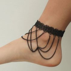 This Unique Piece Is A Wonderful Addition To Your Wardrobe And Your Style! Sure To Get Lots Of Compliments! Gshmvs00f0001mh-3 Gshmh6006000t44-4 Trendy Party Anklets With Chain Detail, Summer Party Anklet With Chain Detail, Adjustable Chain Anklet For Parties, Bohemian Black Anklets For Party, Black Bohemian Anklets For Party, Adjustable Black Ankle Strap Anklets, Trendy Party Anklets For Spring, Black Jewelry For Summer Evenings, Elegant Anklets With Adjustable Chain For Festivals