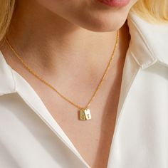 14k Solid Gold Engraved Letter Pendant Necklace ✨ Keep your loved ones' initials close to your heart with our 14k Solid Gold Engraved Letter Pendant Necklace. Customize your collection with as many initials as you desire--just message us with any questions. Crafted with the finest 14K Solid Gold, these initial bar necklaces are perfect for Christmas gifting, adding elegance to any ensemble. Elevate your style with this dainty letter bar necklace--personalized and perfect for family initials. Get it 💖 Material: Crafted with only the finest 14K Solid Gold option in all our products. ✨ 🎄 Initial necklaces engraved on the bar make for a perfect Christmas gift, adding a touch of elegance and minimalism to your loved ones' collection.  💕 A must-have for your initial necklace assortment, bring Bar Necklaces, Christmas Gifting, Initial Necklaces, Bar Necklace Personalized, Letter Pendant Necklace, Gold Engraving, Custom Initials, Letter Pendants, Engraved Necklace