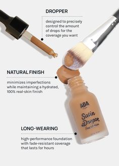 Control your coverage with AOA Satin Drops Foundation! Start with a few drops all over the skin + blend. Then, add more drops + continue blending. Less drops = sheer coverage. More drops = Full coverage. Why We Love This:❣️ Lightweight❣️ Natural, satin finish that never feels heavy❣️ Buildable, customizable coverage❣️ Long-wearing Non-toxic • Vegan • Cruelty-freeNet Wt 0.64 fl oz / 19 ml Bottle may appear a lighter shade than the actual product. Please reference swatches for shade match. You can