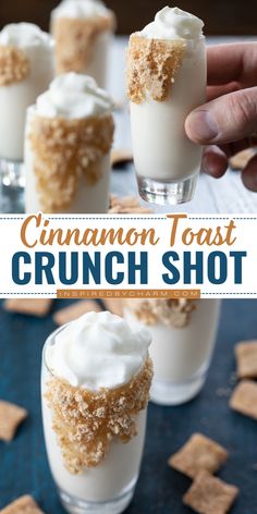 Get ready for a fun twist on your usual holiday drink recipe with this cinnamon toast crunch shot recipe! This creamy, sweet cinnamon shot drink is perfect for festive gatherings. Pin this easy Christmas cocktail to make and impress your guests! Cinnamon Toast Crunch Shots, Cinnamon Toast Crunch Drink, Cinnamon Toast Crunch Shot, Cereal Flavors, Adult Beverages Recipes