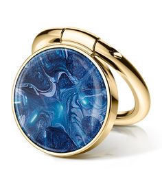 an image of a ring with blue marble in it