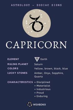 the capricorn zodiac sign on a dark blue background